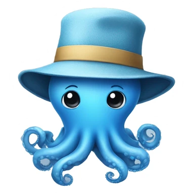 cute blue octopus in a hat sticker