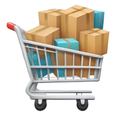 Online shopping cart logo stuff with boxes sticker
