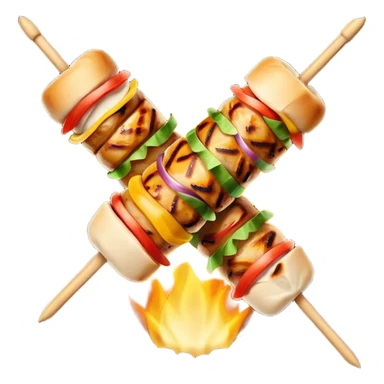 Chicken kebab on stick  sticker