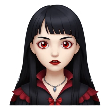 quero a foto de uma vampira com franja de cabelo preto sticker