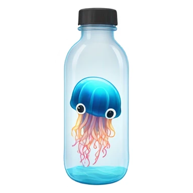 Jellyfish in water bottle  sticker