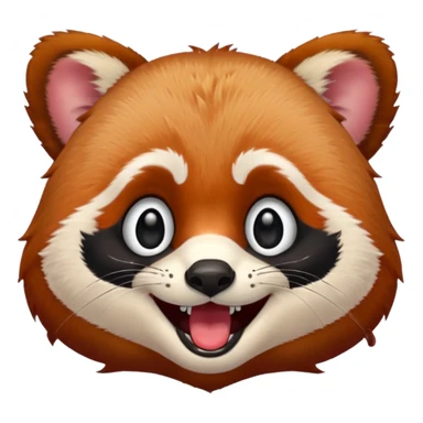 only the face of a red panda laughing emoji style with the laughing tears  sticker