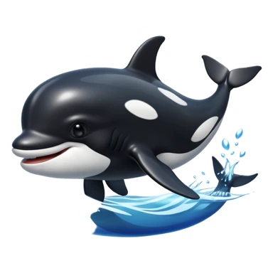 A smiling killer whale sticker