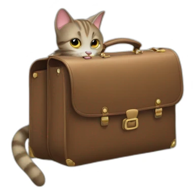 cat carrying a briefcase sticker