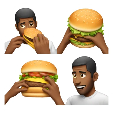 someone tasting a burger sticker