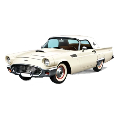 Light white Ford Thunderbird vintage sticker