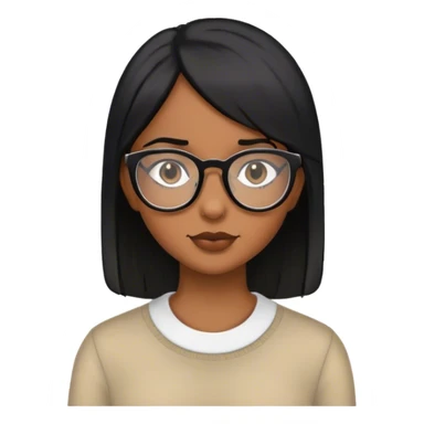 brown girl look alike madison beer with glasses and straight black hair sticker