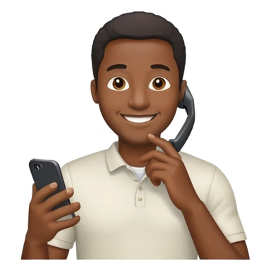 Genereta en emoji of a black main using Mobile phone sticker