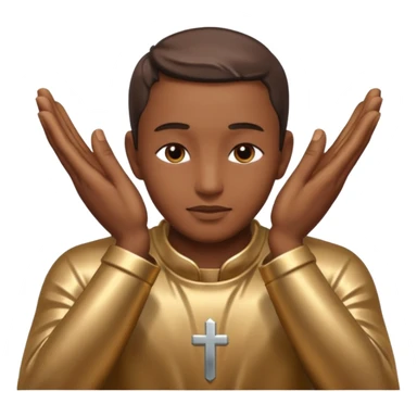 praying metallic hands sticker