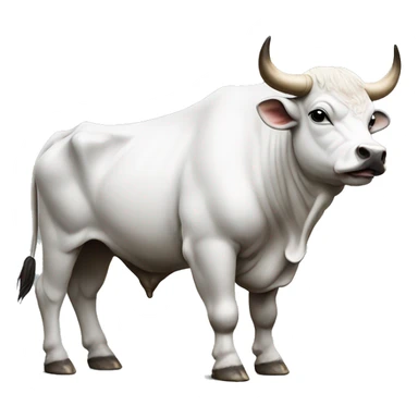 Side view of nandi bull sitting white  sticker