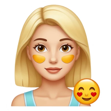 make an emoticon of a woman that has gel like under patches of skincare sticker