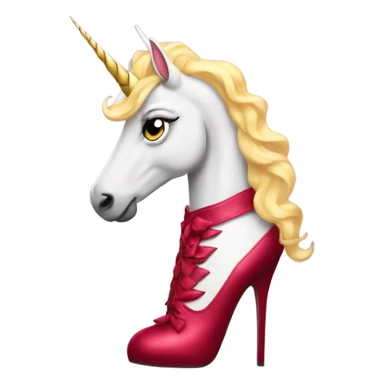 a drag queen unicorn giving a nasty side eye as he wears extremely tall ruby heels sticker