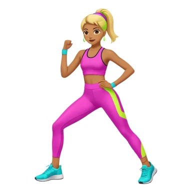 glow 80's work out sticker