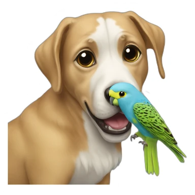 a dog eating the budgie sticker