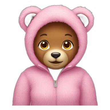 female Teddy bear with pink fur sticker