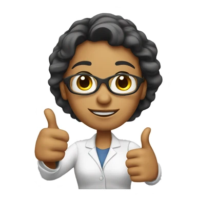 White Teacher woman gives a thumbs up sticker