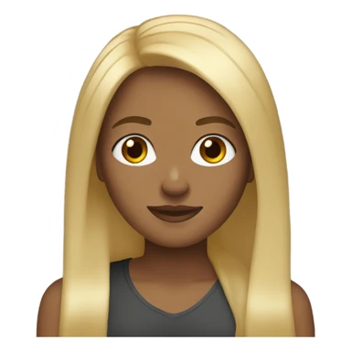 Blonde straight hair brown girl sticker