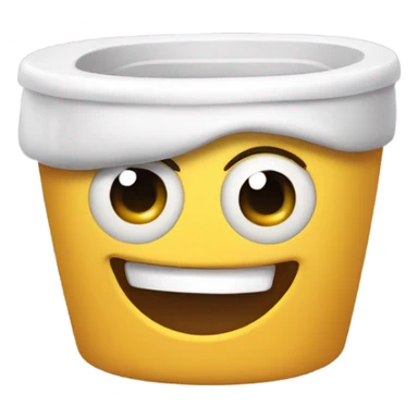 Toilet with a face sticker