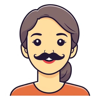 Lady with mustache  sticker