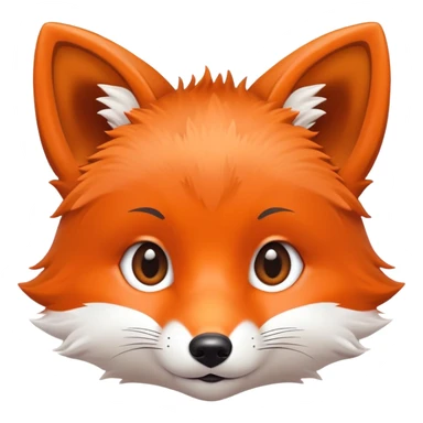 Cute baby fox head sticker