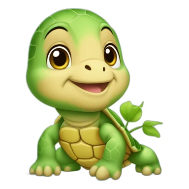 Bébé tortue est sa maman sticker