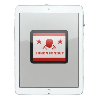 iPad tablet with English flag sticker