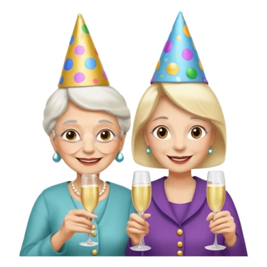 conversación dentro de un restaurant  dos personas y una de las persoans sea una abuela y el otro un adulto de 27 años mujer abuela y hombre joven sticker