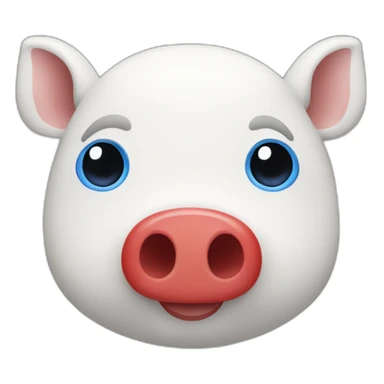 white blue red pig face sticker
