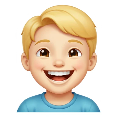 child laughing with a big smile, cheerful and joyful sticker
