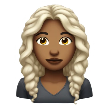 beautiful girl with long flowy hair and pouty lips and ear muffs sticker