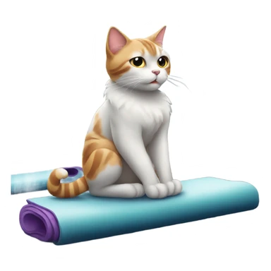 cat makes sport at gym sticker