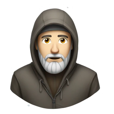 Russian man with beard in a hood covered with snow sticker