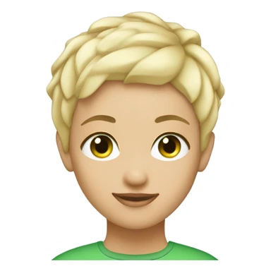 Blond girl pixie cut green eyes athletic sticker