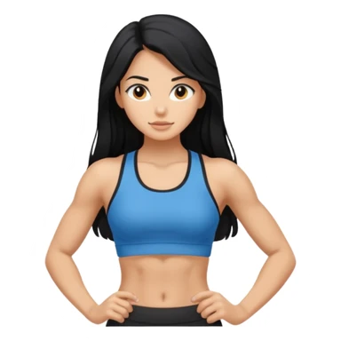 Long black hair girl with gym aesthetic  sticker