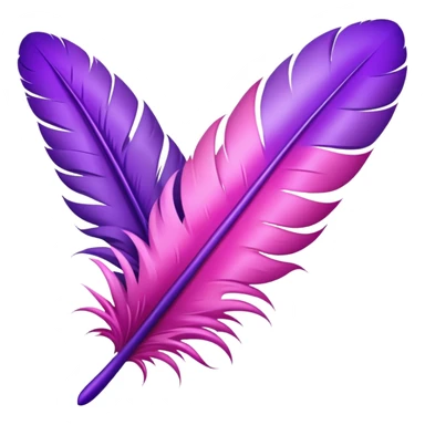 ultra realistic pink and purple feather sticker