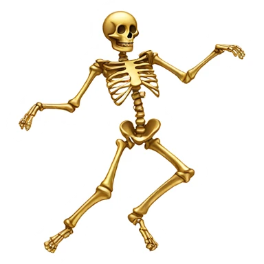 golden skeleton dancing sticker