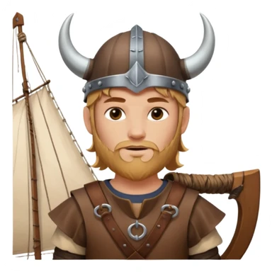 Young viking sailor on ship deck sticker