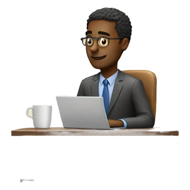 man in front notebook giving a break sticker