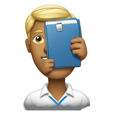 Man carry clipboard document sticker