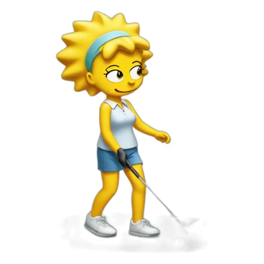 Lisa Simpson playing golf sticker