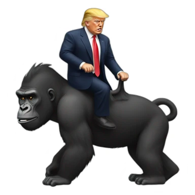 Trump riding a gorilla sticker