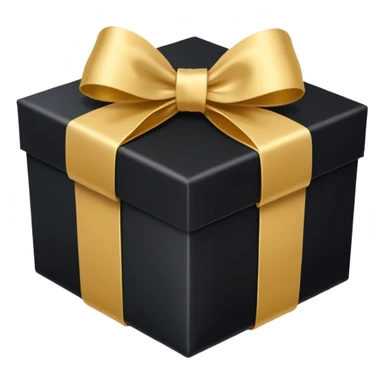 black gift box gold ribbon sticker