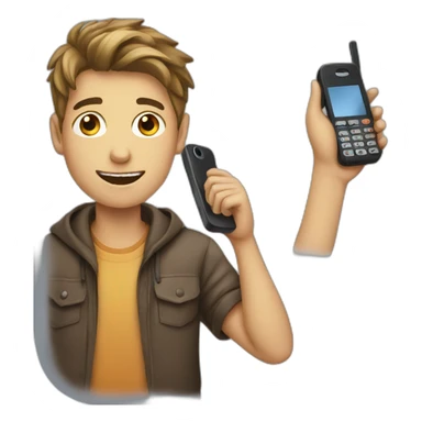 Boy with  phone sticker