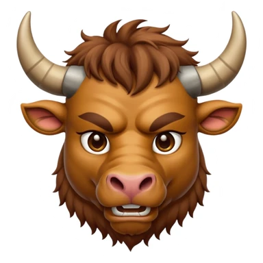 An emoji of a Cretan Minotaur. It has the body of a man and the head of a bull. sticker