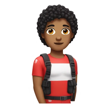 Lifeguard, non-binary, black hair sticker