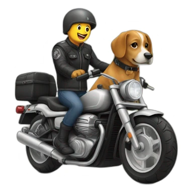 Motorrad mit Hund drauf sticker