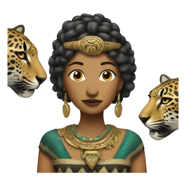 Maya with jaguar dress  sticker