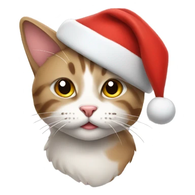 cat wearing christmas hat sticker