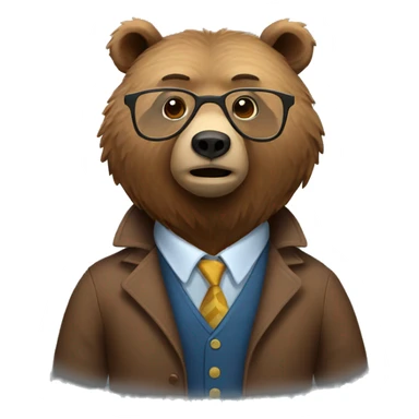 Grizzly bear dressed as a university professor  sticker