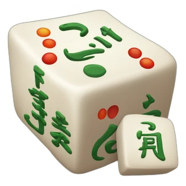 a mahjong emoji with the word "blessing" written on it sticker